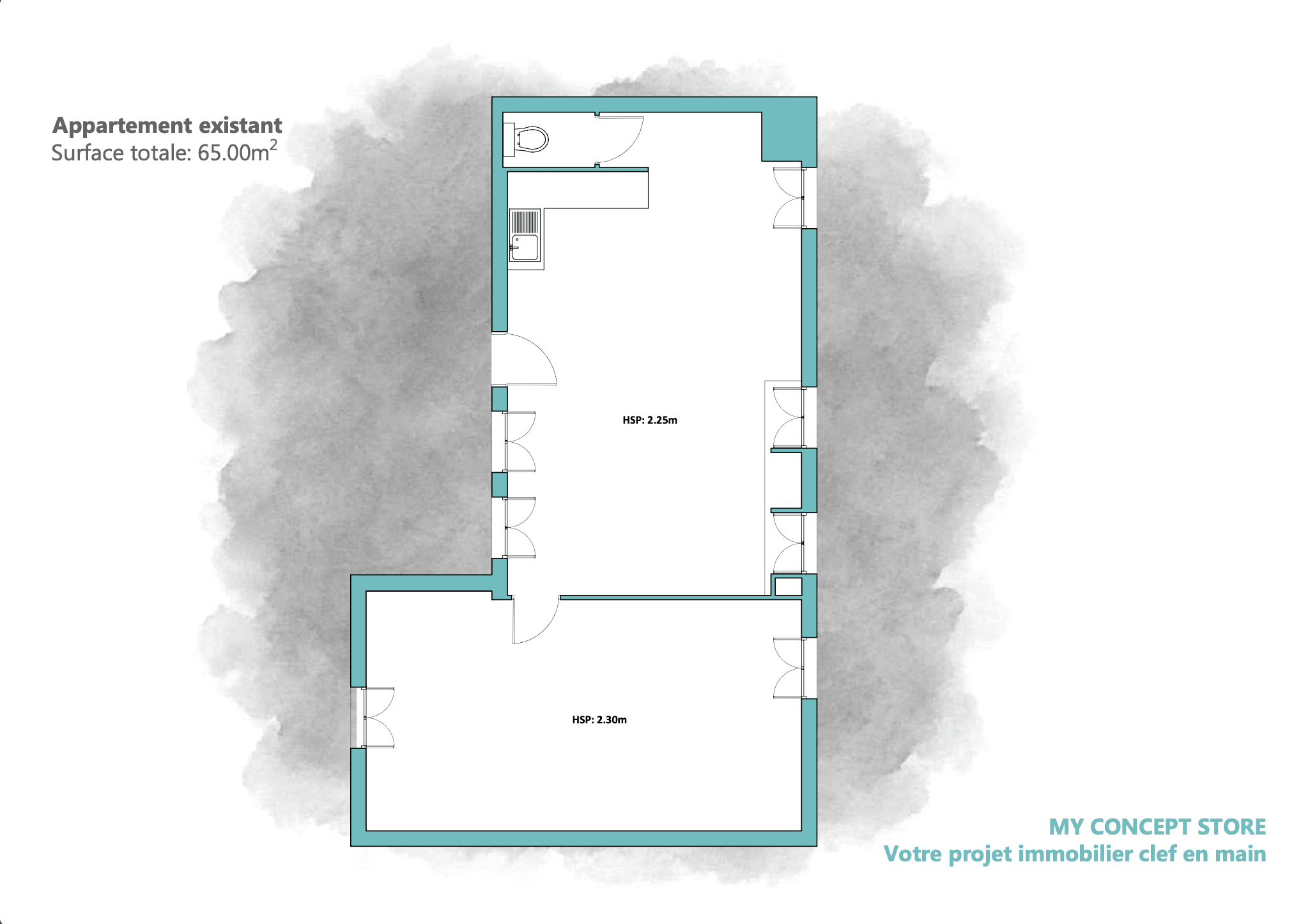 Concept Appartement 65m2 Paris 2 — photo 2