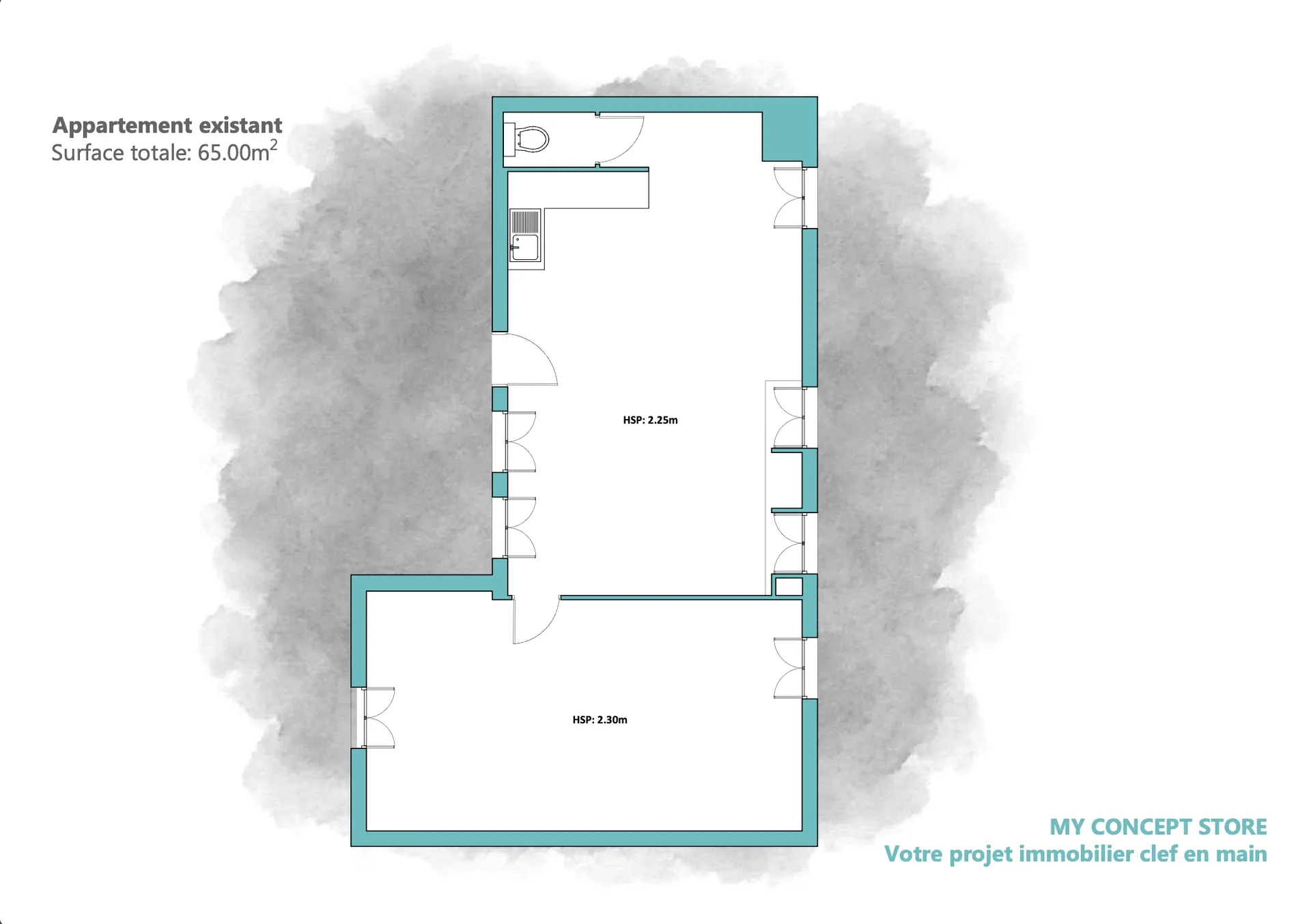 Concept Appartement 65m2 Paris 2 — photo 2