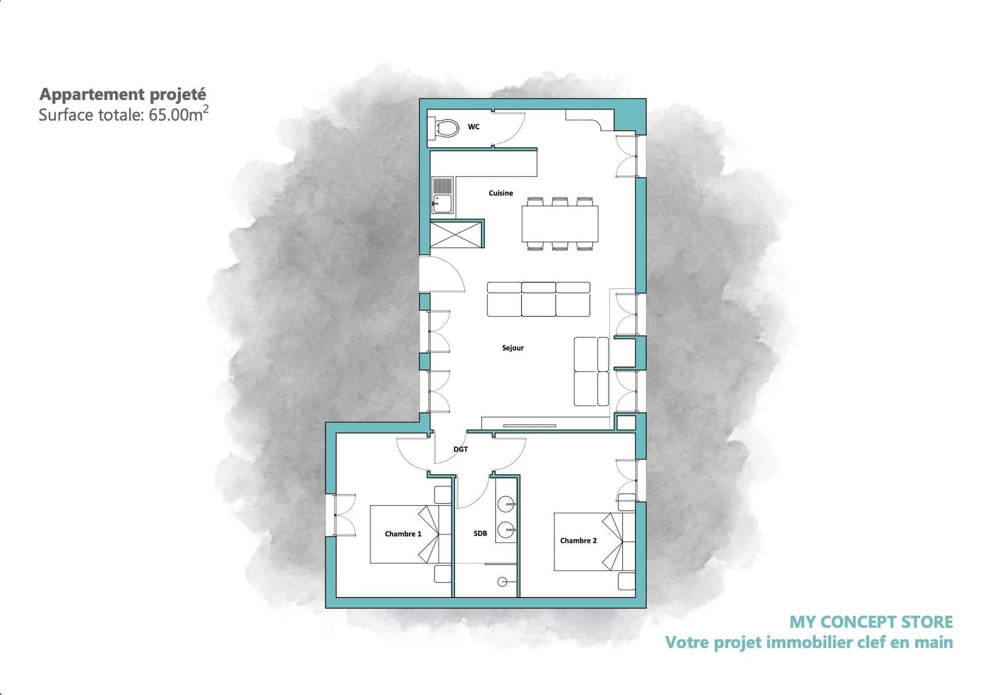 Concept Appartement 65m2 Paris 2